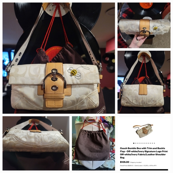 Vintage Coach Bumble Bee with Trim and Buckle Flap - Picture 1 of 8